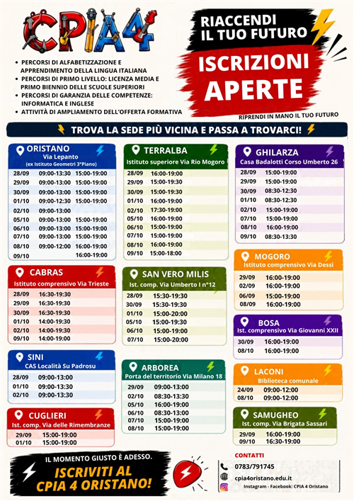 CPIA 4 Iscrizioni aperte