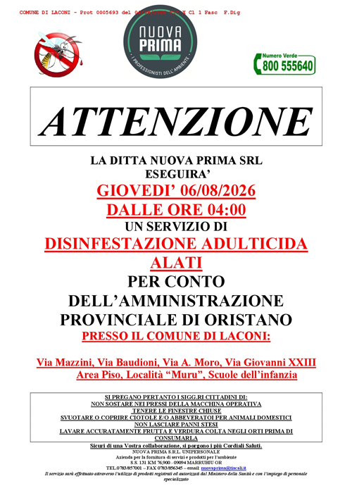 Disinfestazione adulticida alati
