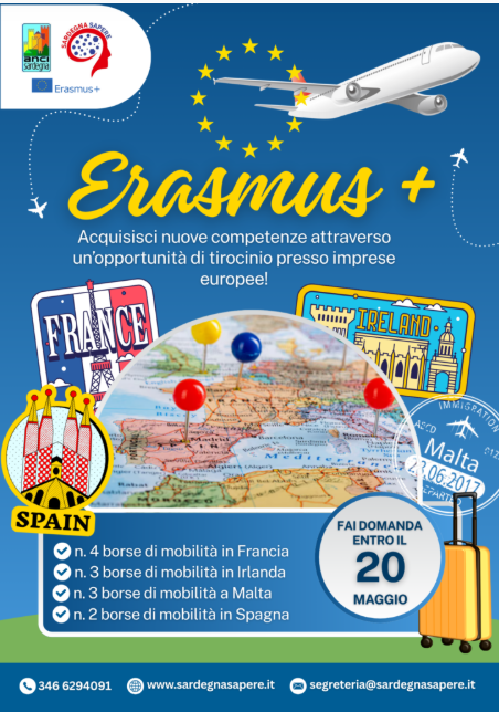 Programma Erasmus+ - 12 borse di mobilità europea per giovani della Sardegna