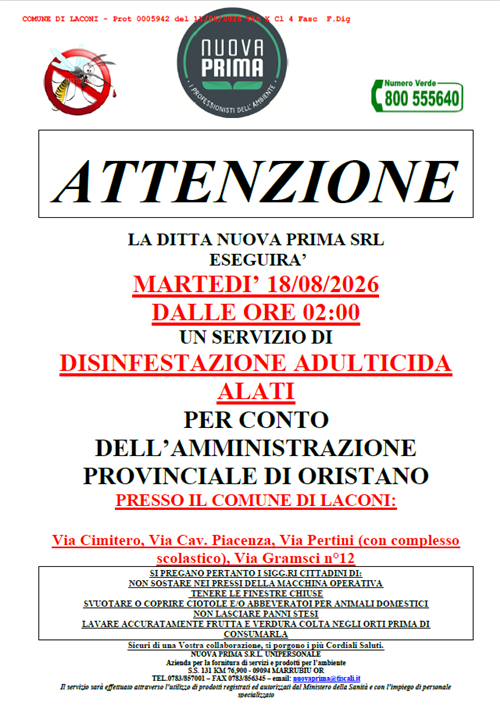 Disinfestazione adulticida alati